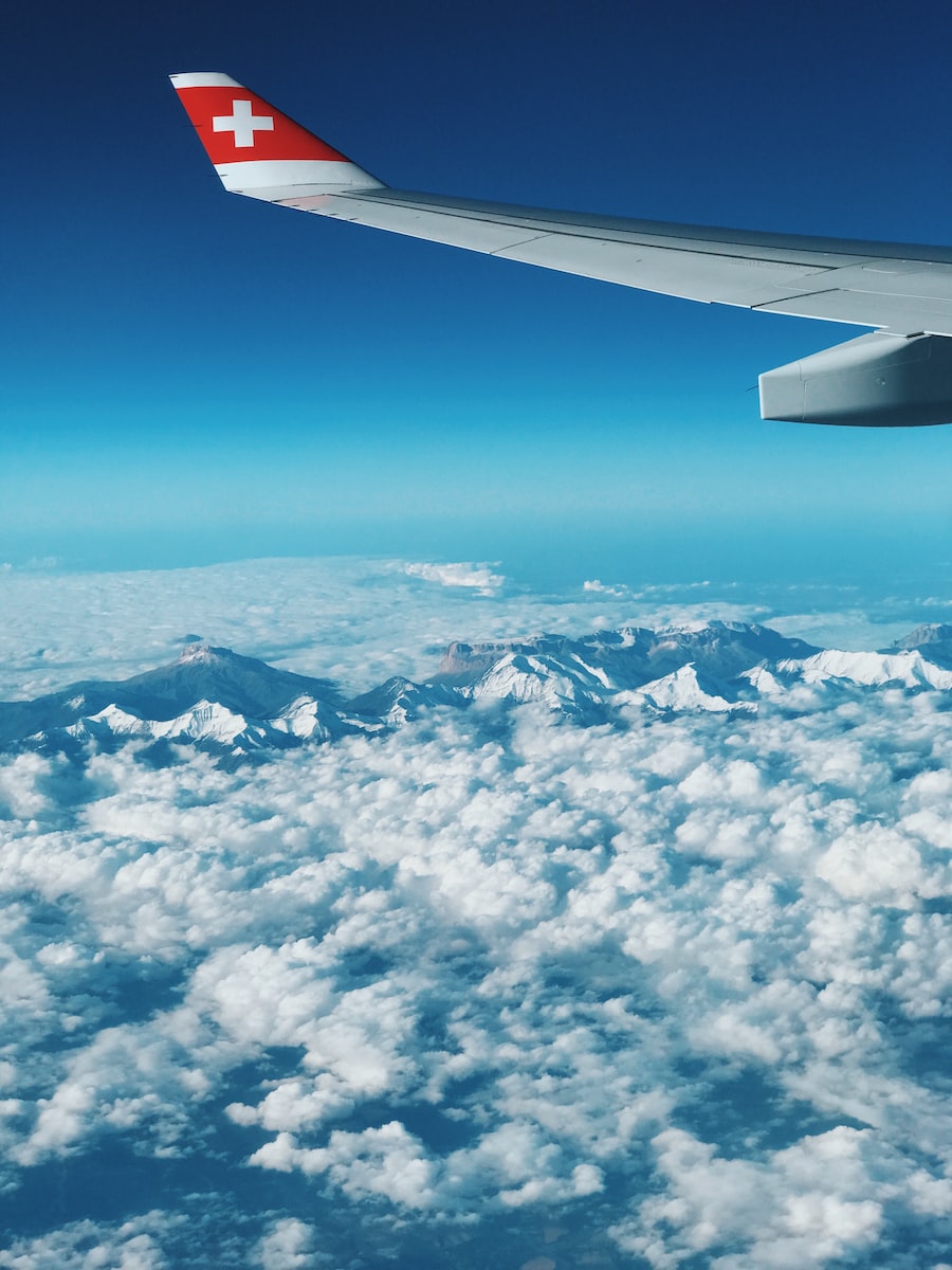 airplane near clouds